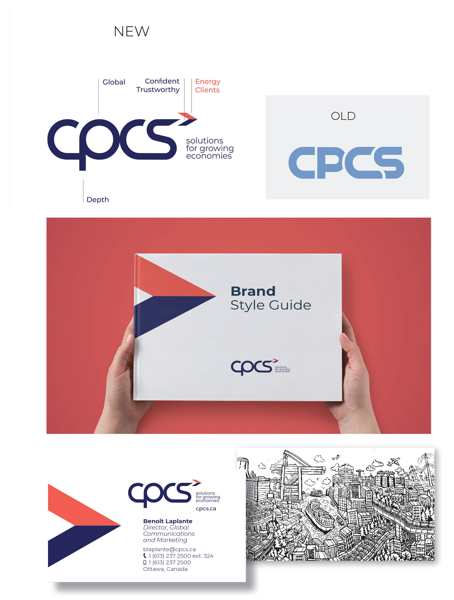 logo and brand guide; business card front and back