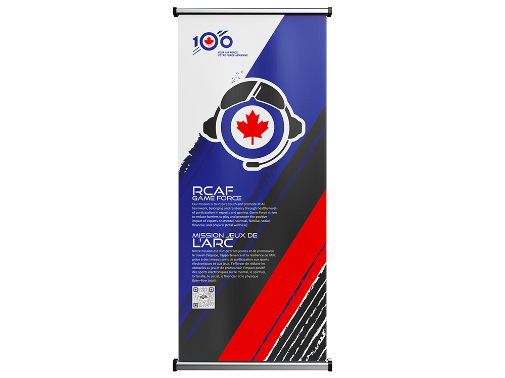 'Game Force' banner stand designed by Accurate Creative