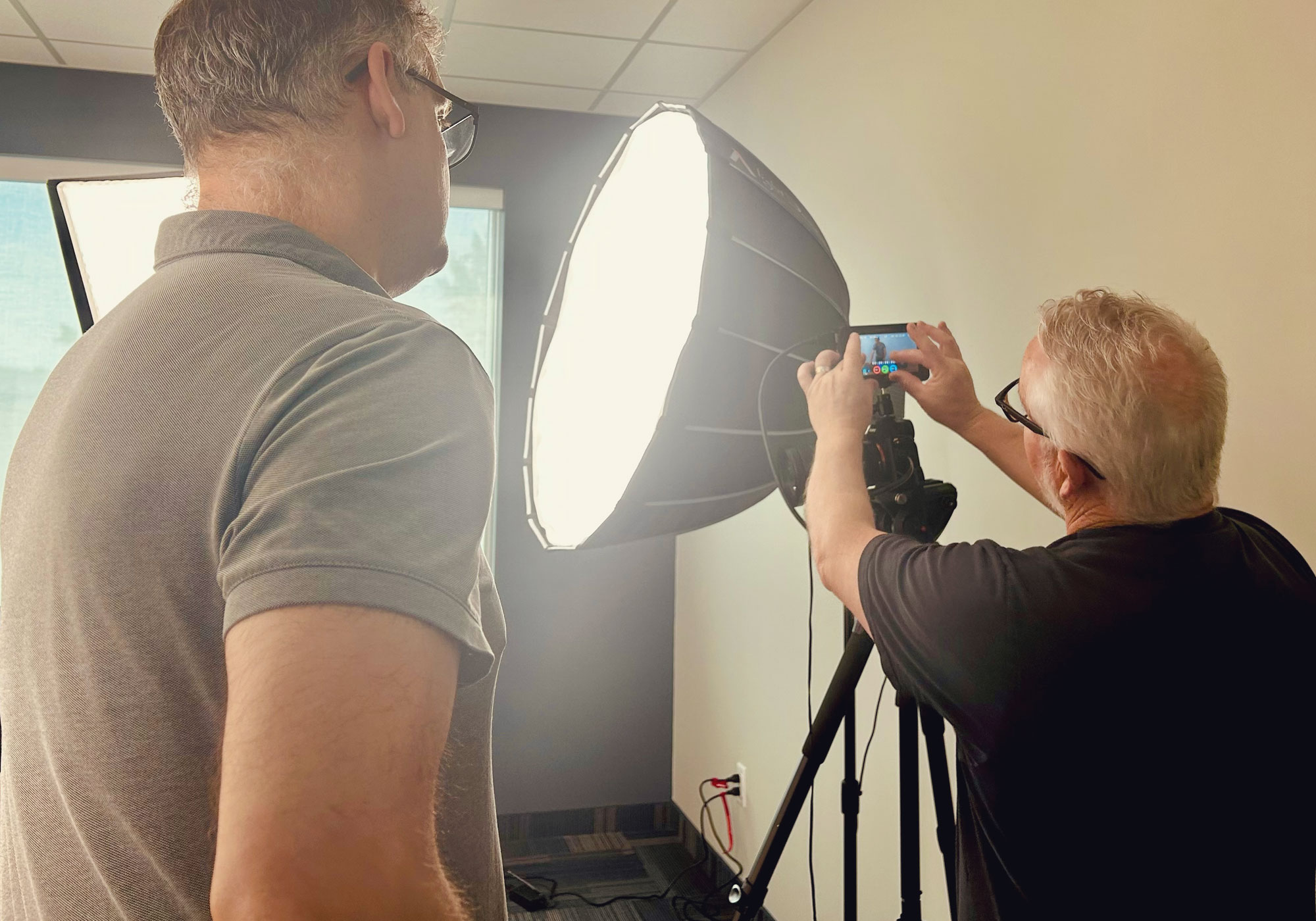 Doug setting up a photo shoot