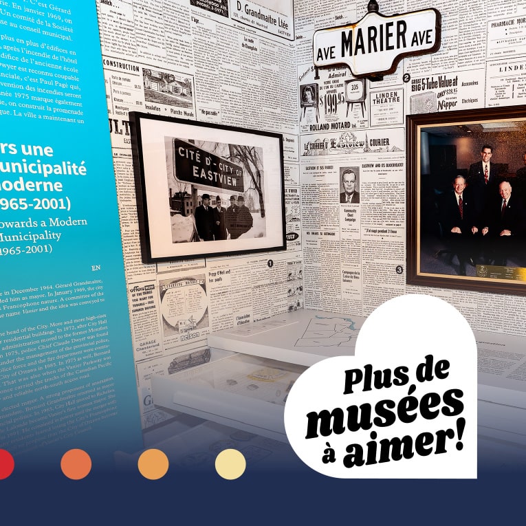 Social media banner design for Ottawa Museum Network with text in French