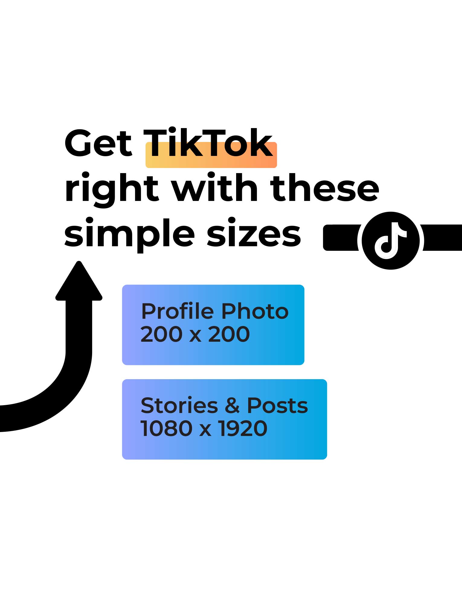 Infographic - Get Tiktok right with these simple sizes (image dimensions for profile and posts)