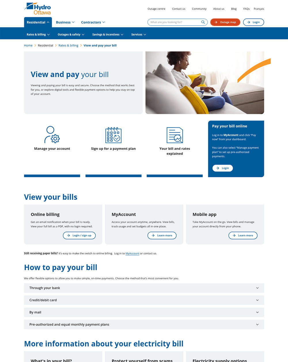 Hydro Ottawa website mockup 3
