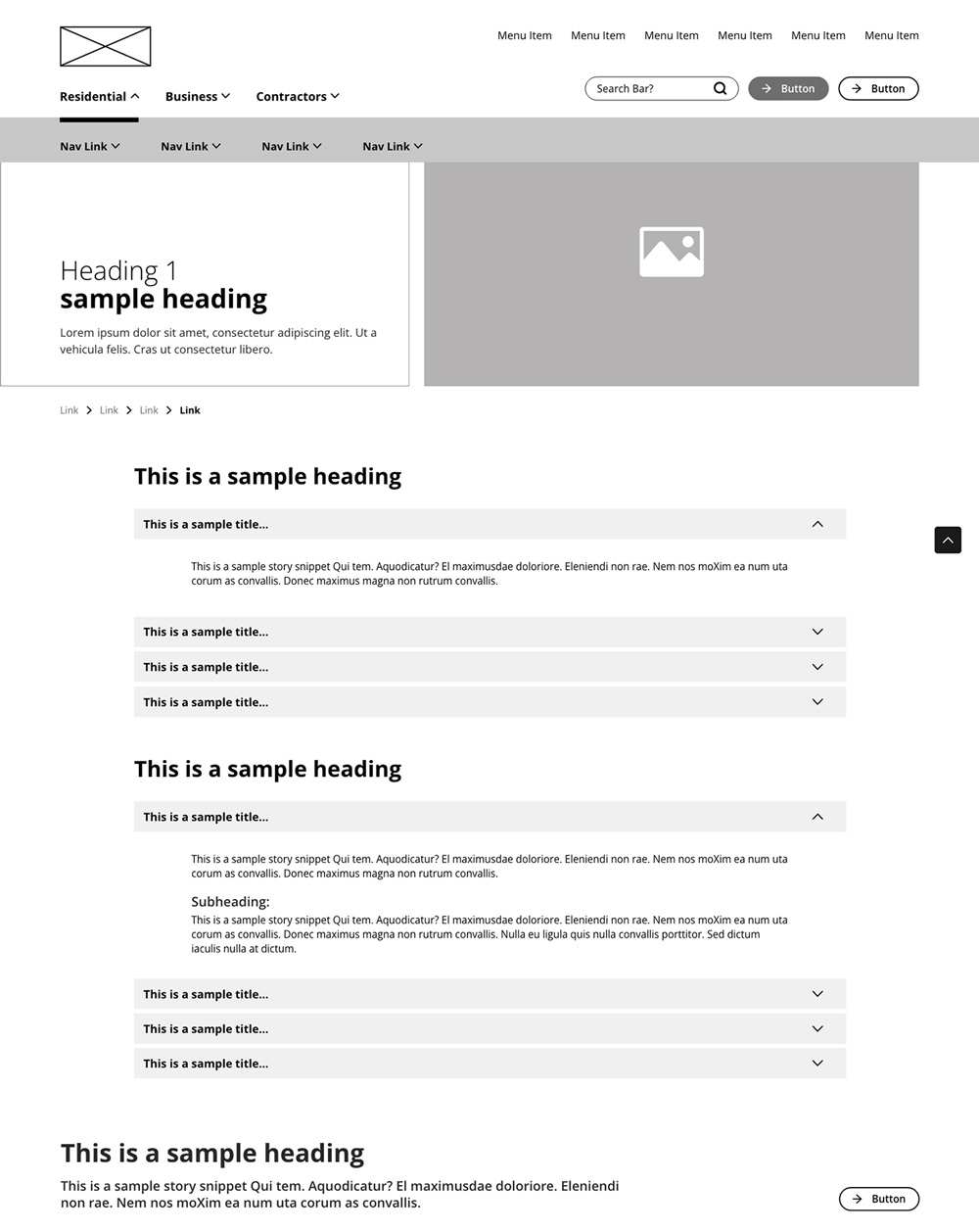 Hydro Ottawa website wireframe 1